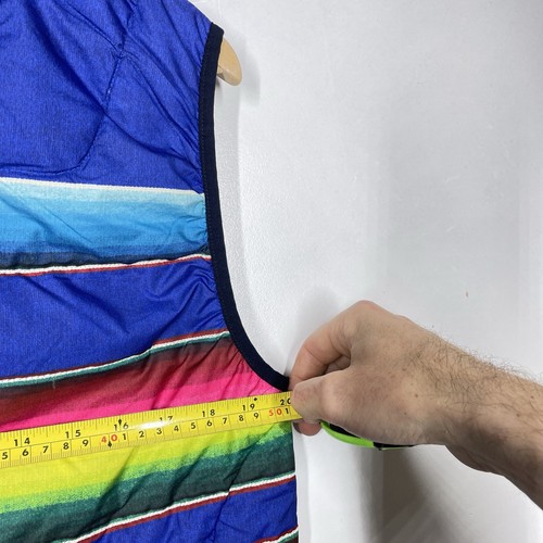 Ralph Lauren RLX Puffer Gilet Mens M Multi Colour Striped Golf Light Down Vest - Picture 10 of 12