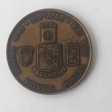 CHALLENGE COIN 319 AFAR WWI WWII VIETNAM GRENADA PANAMA IRAQ 2 OCTOBER 1986