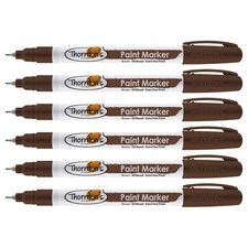 Thornton's Art Supply Oil-Based Paint Marker, Extra Fine, Brown Ink, 6 Count