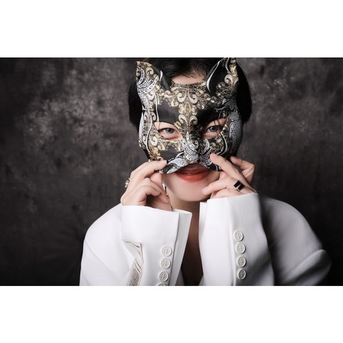 Women Mask Cosplay Fox Spirit Matchmaker Eye Mask Gold Foil Halloween Display - Picture 4 of 5
