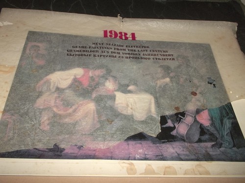Calendario rumeno vintage cavalli in acqua persone cottage barche acqua 1984 - Foto 2 di 10