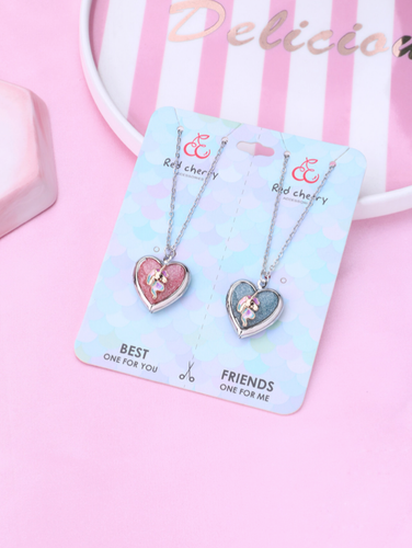 Fashion Girls Teens Friendship Photo Locket Unicorn Necklace Set ๐ฆ Cute ๐ฅ NWT - Picture 6 of 6