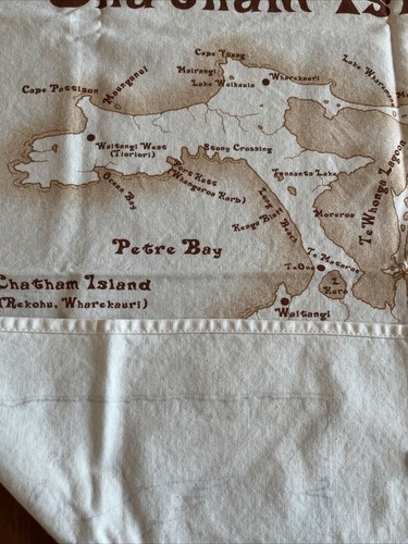 Vintage Chatham Islands Map  Kitchen Decor Tea Towel Cotton 27” x 20” - Picture 10 of 10