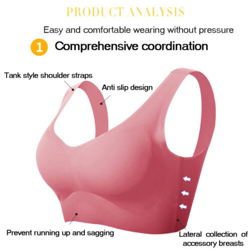 Large Band Ladies Bra Wireless Bras Comfort Seamless Seamless Brassiere Lingerie - Picture 9 of 19