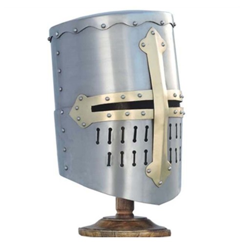 13th Century Great Helmet With Stand - Picture 3 of 9