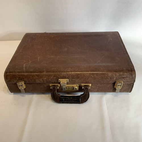 Vintage ATLAS PHILADELPHIA Attache Aktentasche braunes Leder 47 x 32 x 11 cm - Bild 1 von 23