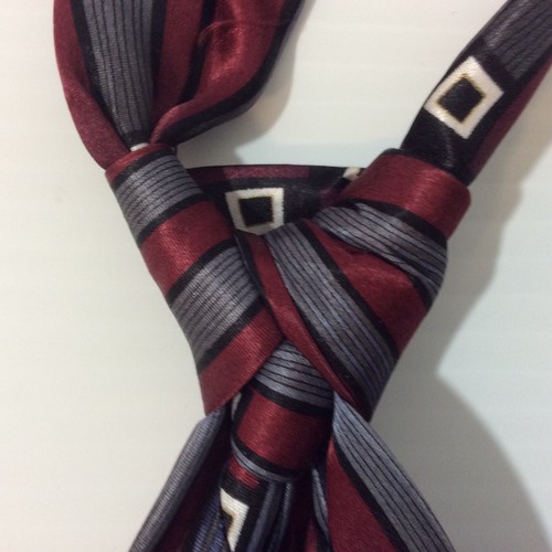Jonathan Rogers MENS TIE NECKTIE Silk Hand Made Burgundy Gray Black 3.75 in - Picture 11 of 12