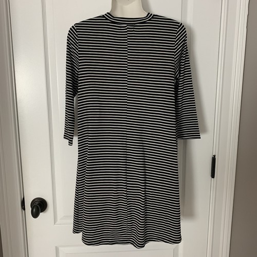 Soulmates Kleid Damen Gr. M gestreift 3/4 Ärmel A Line Mini schwarz Rundhalsausschnitt - Bild 4 von 8