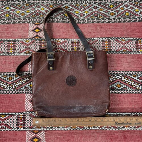 Duluth Pack Brown Leather Lake Walk Lakewalk Tote Bag Purse Lined Zipper - Picture 11 of 12