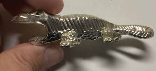 Vintage Metal Chrome Alligator Crocodile Souvenir Beer Bottle Opener 3” in USED - Bild 4 von 5