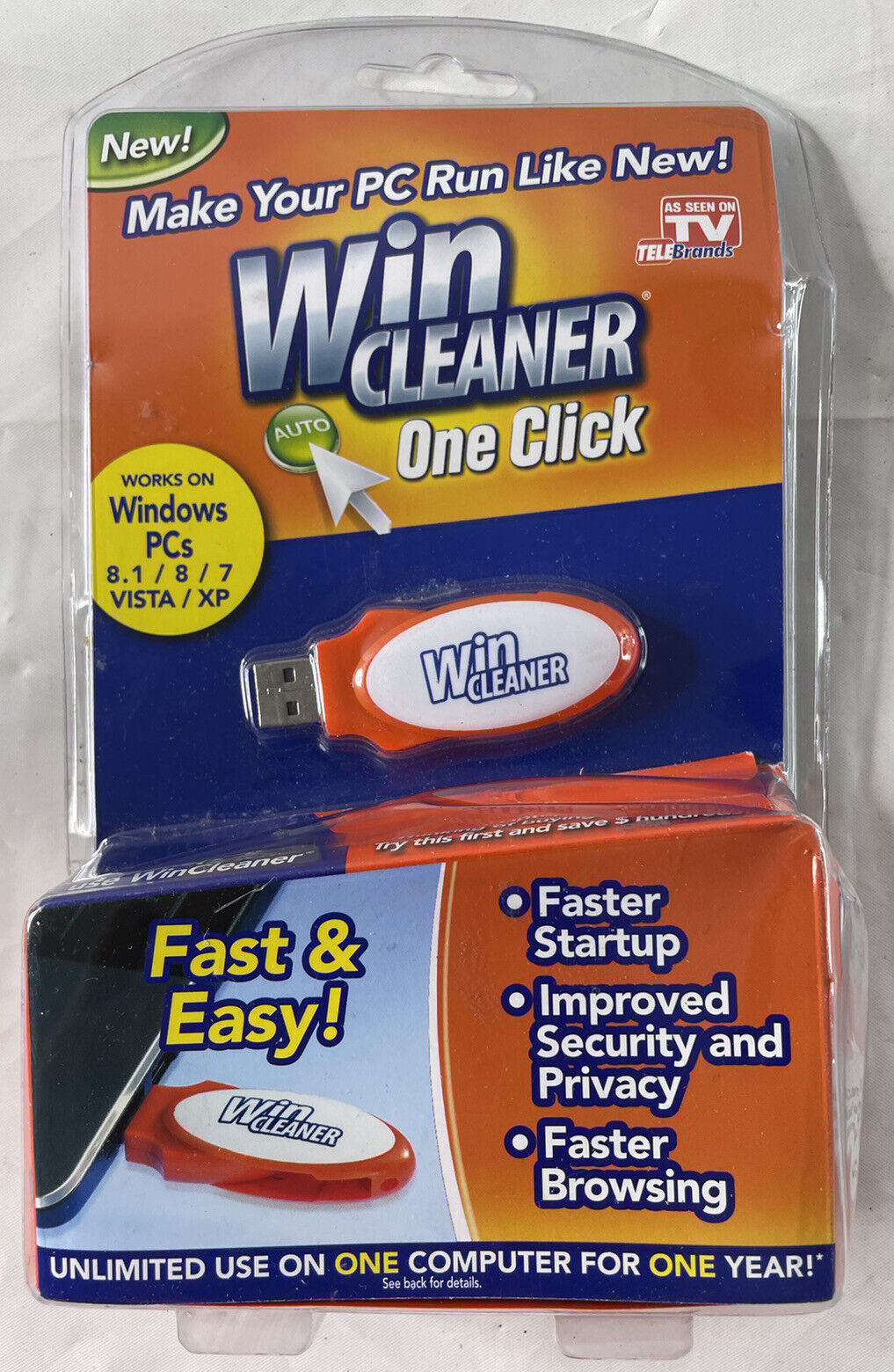 Win Cleaner USB TV One Click Computer Windows Clean Repair Protect Fast & Easy! 