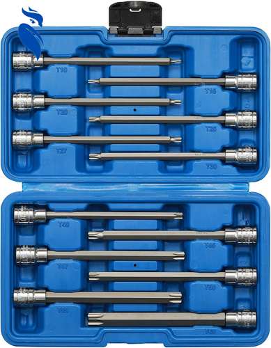 Drive Extra Long Torx Bit 12PCS 3/8 Socket Steel 5.9 Length Star Set T10 - T60 - Picture 7 of 12