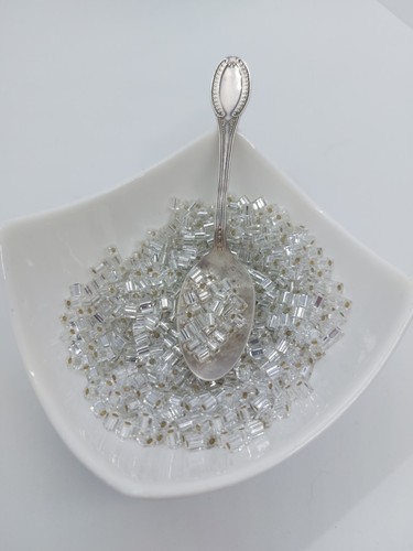 20 gr Miyuki 4mm Square Würfel Beads Crystal Silver Lined Glasperlen Qualität - Bild 4 von 7