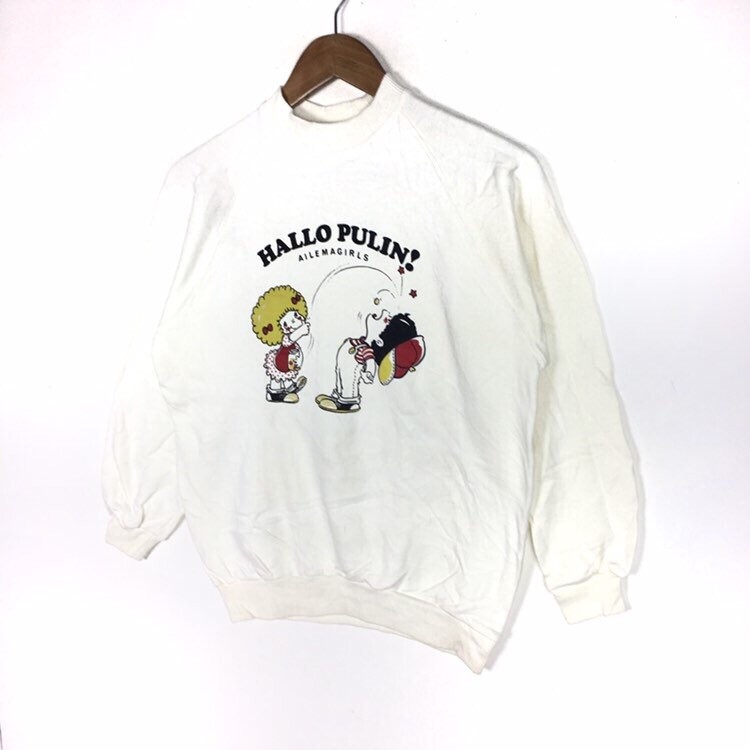 Vtg HALLO PULIN Anime Japan Manga Comic Pop Art Sweatshirt Sweater