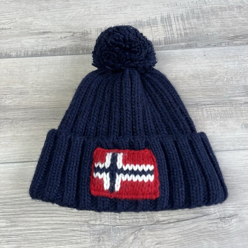Napapijri Bobble Cappello Uomo Blu Navy Semiury 5 Bandiere Beanie Donna Uomo Invernale - Foto 18 di 24