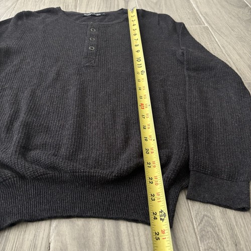 WOOLOVERS Women’s XS Dark Grey Cashmere Cotton Blend Henley Pullover Sweater - Picture 8 of 8