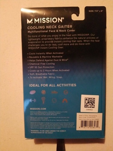 Mission Cooling Neck Gaiter Youth 8+ Multifunctional Face And Neck Cover UPF 50 - Picture 5 of 6
