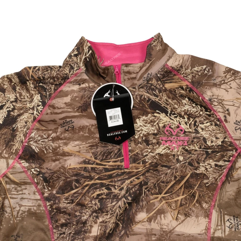 Realtree MAXI-1 XT Camouflage Ladies Pullover 1/4 Zip Top XL (46/48) Hunting - Image 2 of 4