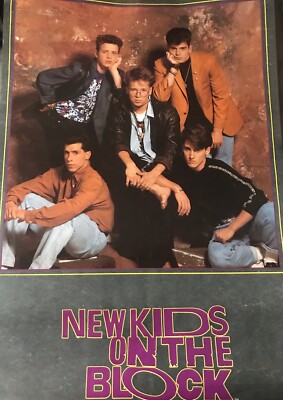 New Kids On The Block Poster 1990 Vintage Poster Funky 34 X