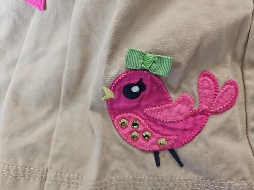 Gymboree Girls Skirt Bird Pink Beige Flowers 4T - Picture 3 of 6
