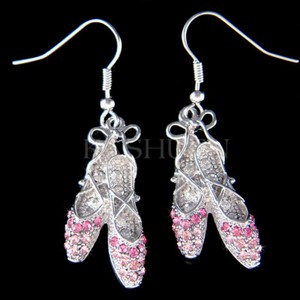 Ballerina Earrings pink slippers ballet