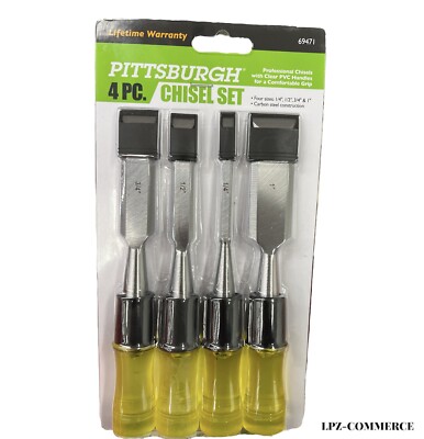 Wood Chisel Set with Clear PVC Handle, 4 Pc. Wood Chisel Set with Clear PVC Handle, 4 Pc.