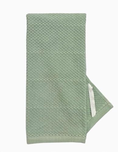 Sage Green Kitchen Dish Towels: 100% Cotton Cloth Soft Cleaning Sage Textured - Picture 7 of 7