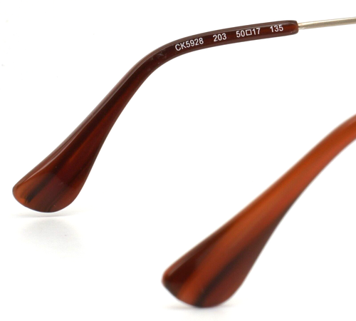 CALVIN KLEIN CK5928 203 Striped Brown Red Womens Round Eyeglasses 50-17-135 - Picture 6 of 15