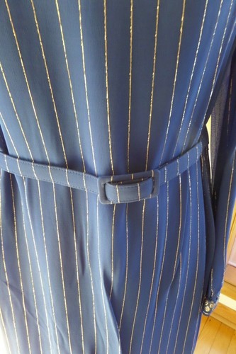 Vintage Nat Kaplan blau Gold Akzent Gürtel Kleid Small - Bild 3 von 10