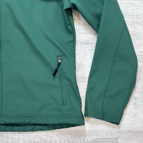 Nike Jacket Women's Large Green Softshell Full Zip Hideaway Hood Fleece Lined - Picture 3 of 9