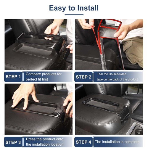 For Chevy Tahoe SIERRA Suburban Carbon Center Console Armrest Storage Box Trims - Picture 9 of 15