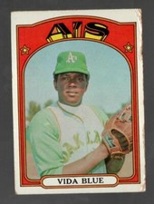 1972 Topps Vida Blue Oakland Athletics #169 Good (edge crease)