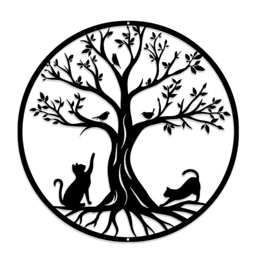 Luccyle Albero Della Vita In Metallo Decorazione Murale Silhouette Art, (u5u) - Foto 1 di 1