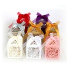 100X Laser paper-cut Hollow Flower Candy Boxes Wedding Favor Thank You Gift