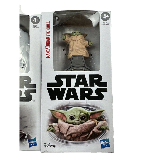 (2) Star Wars The Mandalorian +The Child BABY YODA Action Figure Hasbro Disney - Picture 2 of 6