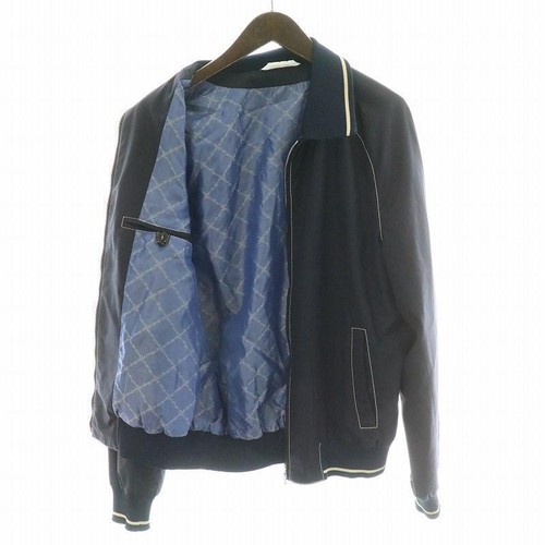 Brioni jacket, blouson, jumper, wool and silk blend, size M, navy, men's - Picture 4 of 8