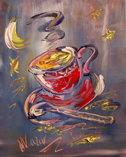 COFFEE    painting Abstract Modern Art  Contemporary  WALL DECOR Y3G4F