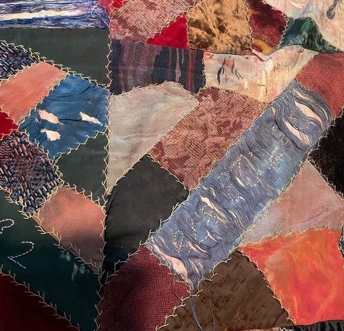 Großer antiker Crazy Quilt - Bild 7 von 10