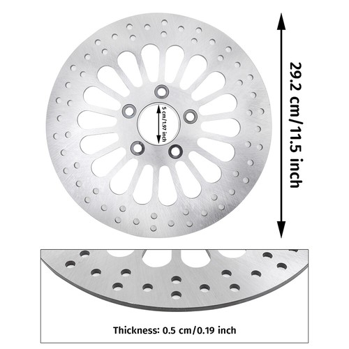 1 Piece Front Rotor and 1 Piece Rear Rotor 11.5'' for Harley Davidson - Picture 3 of 12
