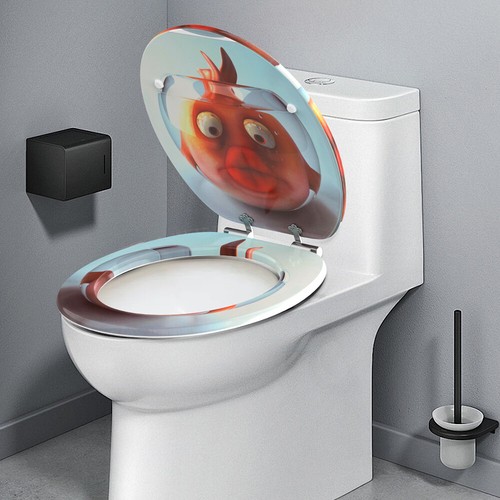Sedile WC pesce anemone MDF pastiglie adesive copri wc sedile wc a scelta - Foto 8 di 10