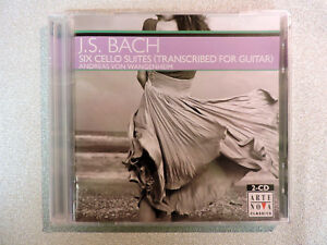 BACH-Six-Cello-Suites-Guitar-2-CD-Set-Von-Wangenheim-Arte-Nova-SEALED