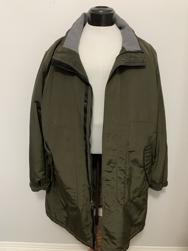 Men’s Victorinox Lined Trench Coat Olive Green Sz XL Quality Made - Imagen 4 de 19