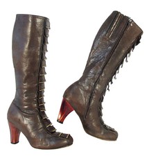 Calleen Cordero Los Angeles $740 Handmade Studded Carved Heel Boots Women&#039;s 7.5