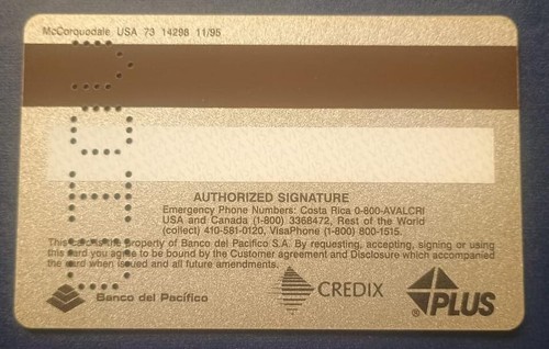 ECUADOR : Banco del Pacifico - Credit Bank Card BMW Specimen - Void - Picture 2 of 2