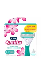 LOT of 3 Schick Quattro Sensitive Razor Blade Refill Women 18 Count Hair Remover