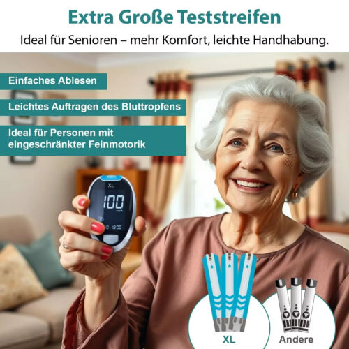 GlucoCheck XL Blutzuckerteststreifen 2 x 50 = 100 Stück MHD 11.04.2026 - Bild 3 von 5