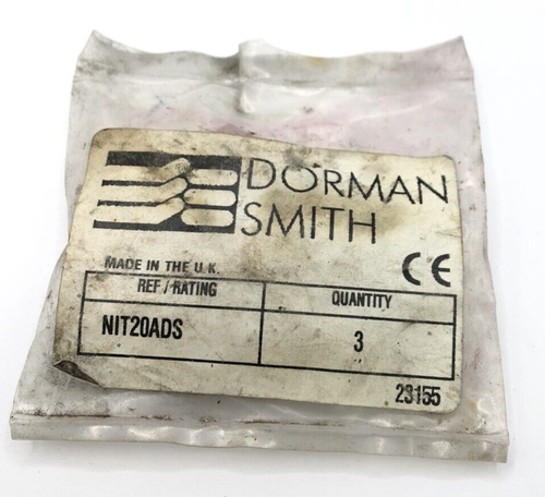 3 eslabones de fusible HRC industriales Dorman Smith NIT20ADS 20 amperios BS88:2 80kA 44,5 mm 415v - Imagen 3 de 3