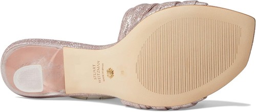 Stuart Weitzman Ruche 75 Sandals Women's 8.5 Poudre Square Toe Spool Heel KHD859 - Picture 5 of 10