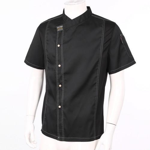 Damen Herren Koch Mantel Cafe Top Kochhemd Basic Bluse lose Jacke mit Hut - Bild 21 von 36