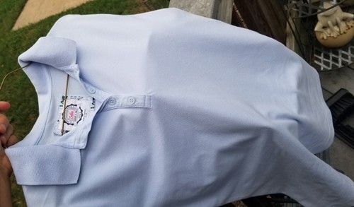 GIRL'S SHORT SLEEVE POLO COLLARED SHIRT~LIGHT LT BLUE~JUSTICE~SIZE 18 - Picture 7 of 10